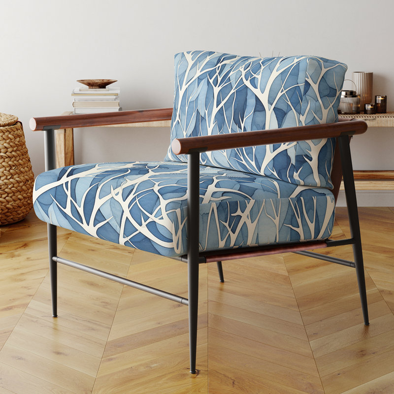 Fauteuil d'appoint rembourré Windy Blue Tree Beauty III - Paysages rembourrés, Noir