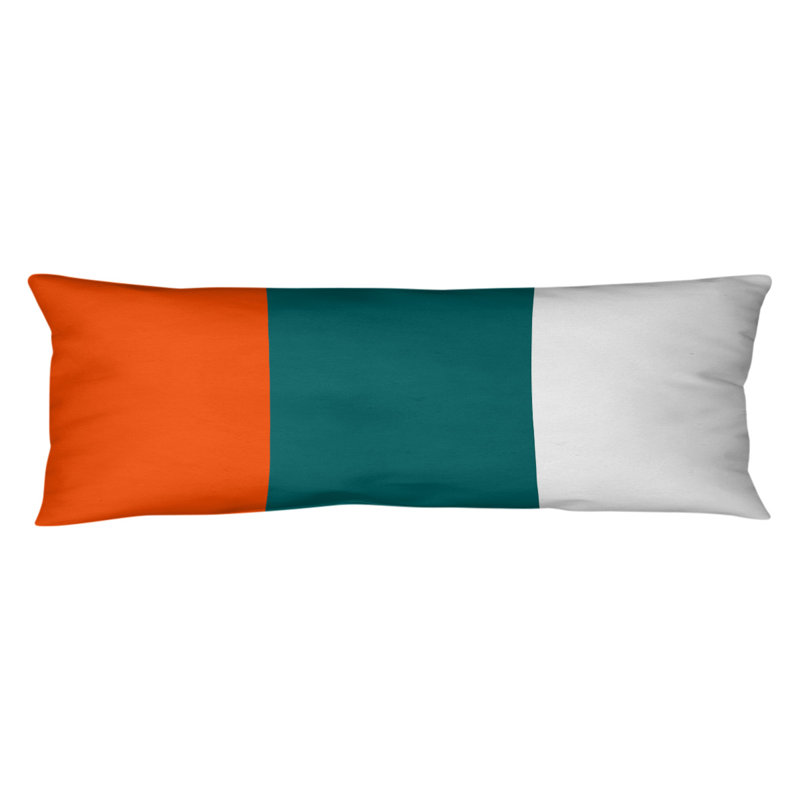 Oreiller de corps en polyester / polyester Arizona Football Stripes, Turquoise, Football Miami