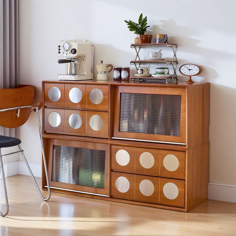 Meuble télé brun français au design rétro