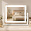 Miroir rectangulaire à DEL, commande tactile, lumières à intensité variable