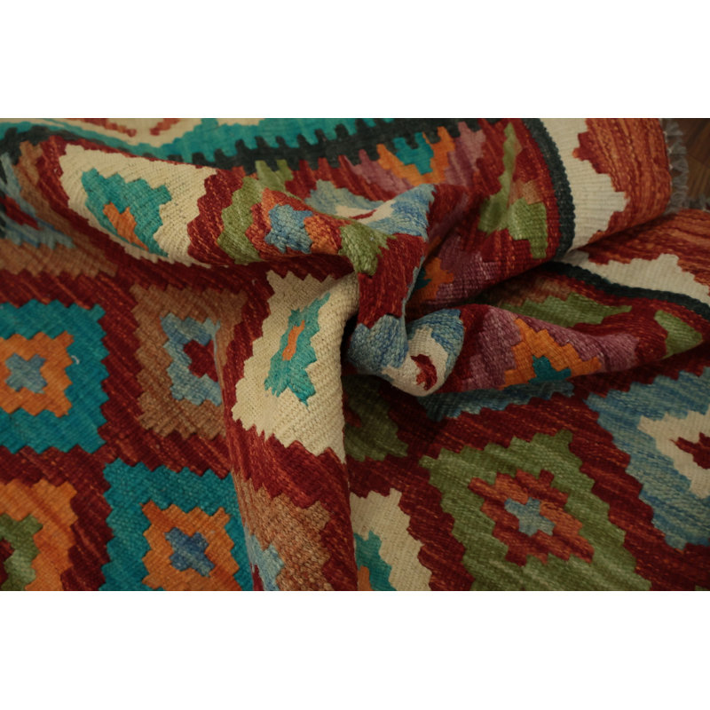 Tapis colorant multicolore à motif de teinture kilim 3x5 pour Eclectic Home