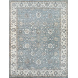 Proprietary Patterns Wool Oriental Area Rug in Currituck Blue