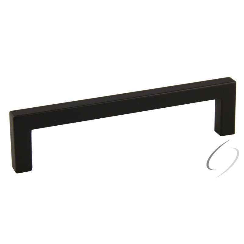 Poignée barre Modern Square 6 3/10 "Center to Center, Noir mat, 6 3/10"