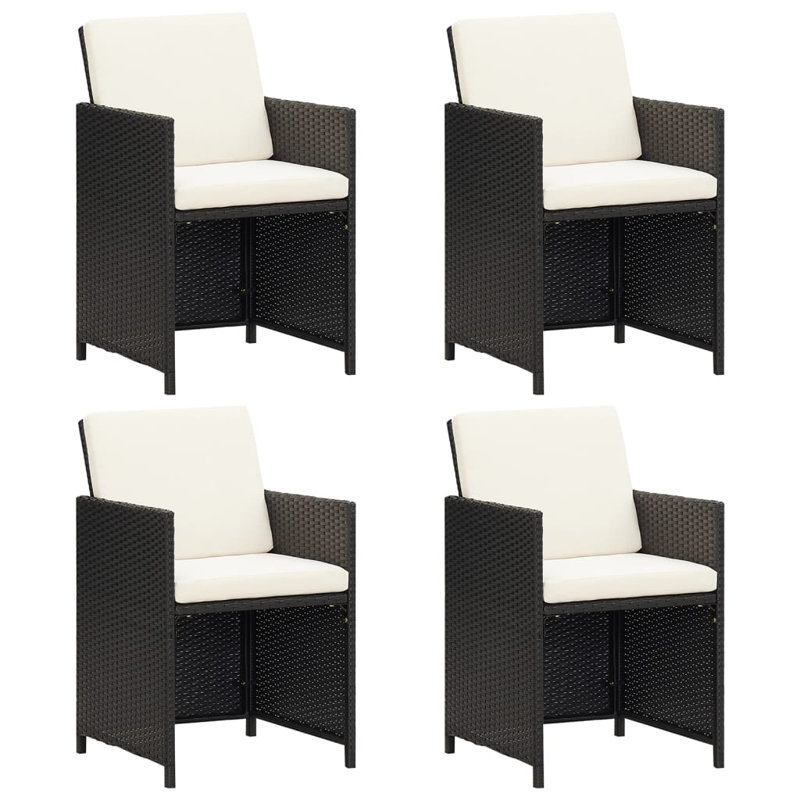 Chaise de patio avec coussin, Noir, Noir