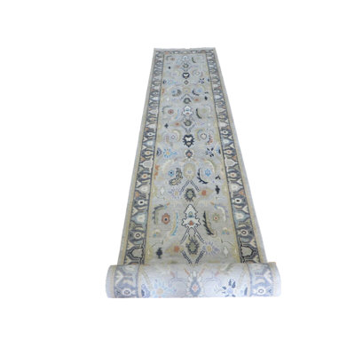 One-of-a-Kind 3'2" X 20'5" Wool Area Rug in Gray