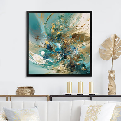 Encre liquide captivante, turquoise et jaune