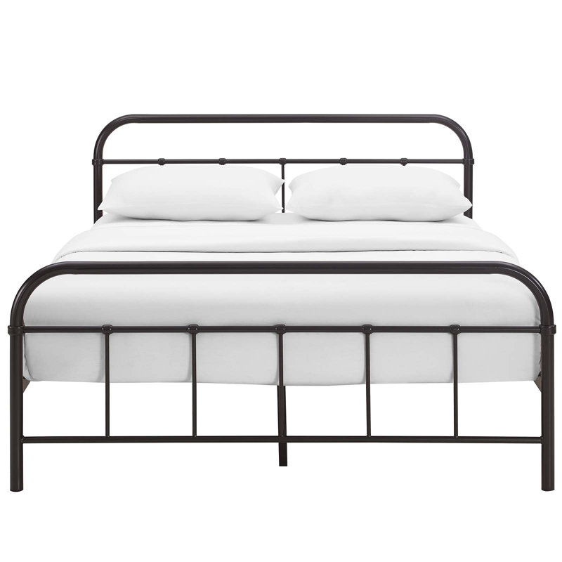 Modway Maisie Stainless Steel Bed Frame, Brown, Twin