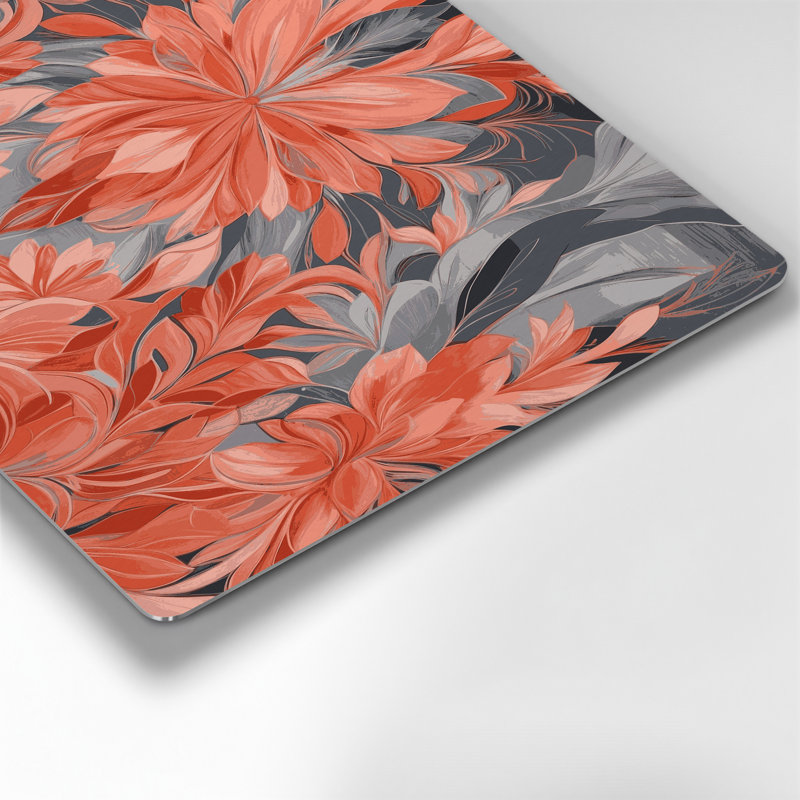Abstrait floral 62, art mural en métal brun