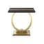 Ensemble de table de style contemporain 3 pièces 1 table basse 2 tables de bout en acier inoxydable à finition tréteaux noir et doré-877108535