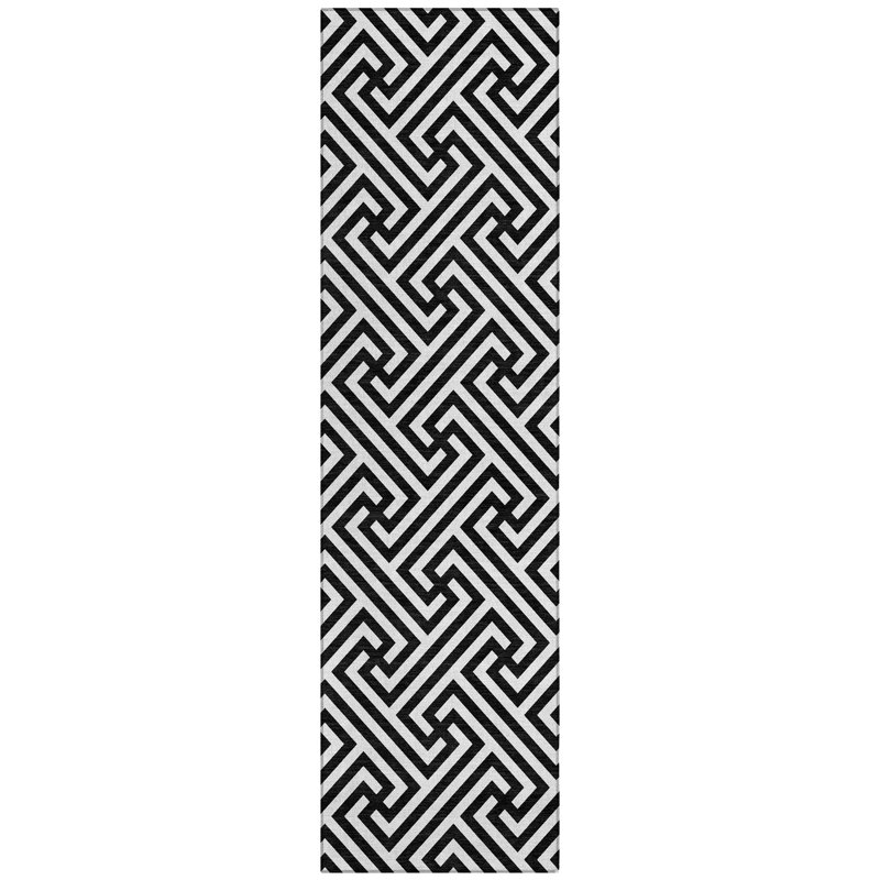 Flatweave Washable Geometric Indoor / Outdoor Rug, Runner 2'3" x 7'6"