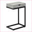 Table basse en forme de C peu encombrante - Stratifié gris & amp; Métal noir avec tiroir de rangement pour le salon / la chambre à coucher-1790051745-1790051755