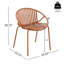 Chaises de patio orange - empilables, style moderne. Pieds en métal + plastique. Capacité de charge de 300 lb. Siège ergonomique confortable. Dossier respirant. Matériau. Assemblage: H 25,11 po x l 22,62 po et H 30,75 po-121098051