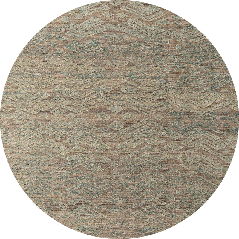 Tapis décoratif multicolore à motif abstrait, Rond 5 pi