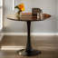 Table ronde en noyer, table de salle à manger moderne, table de salle à manger, plateau en panneau de fibres à densité moyenne et base tulipe ronde en acier, table de cuisine, table basse de style Mid-Century pour salon 24 pouces, table de salle à manger ovale, table basse-2075679294-2075679292