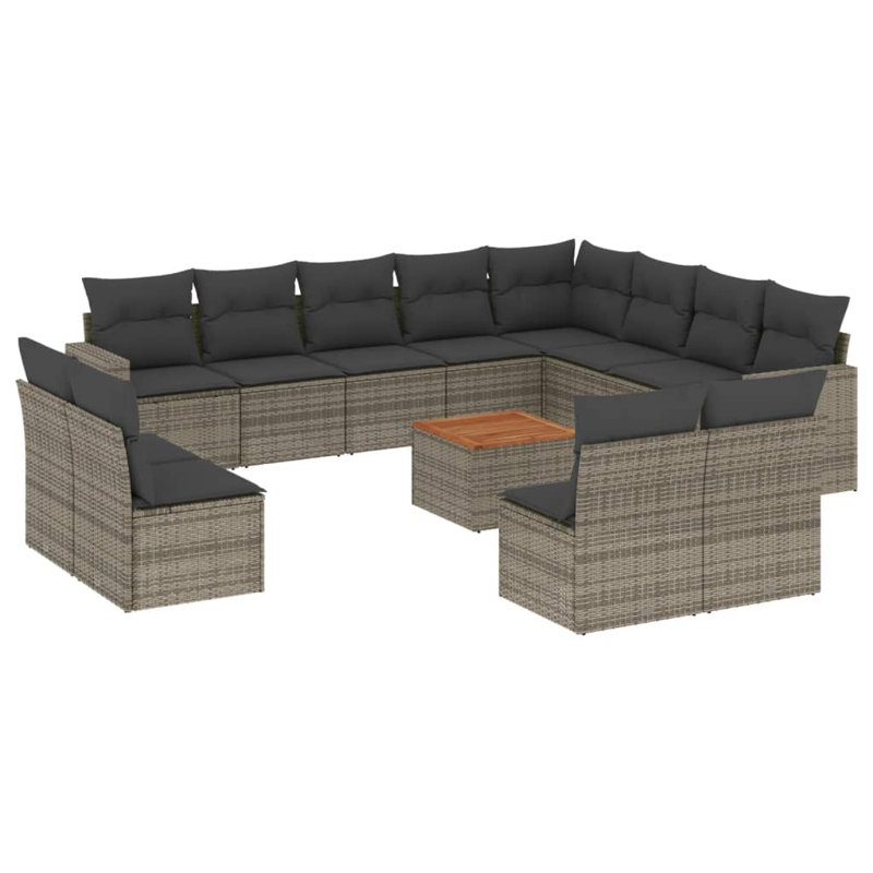 Vidaxl Garden Sofa Set Grey, Dark Grey