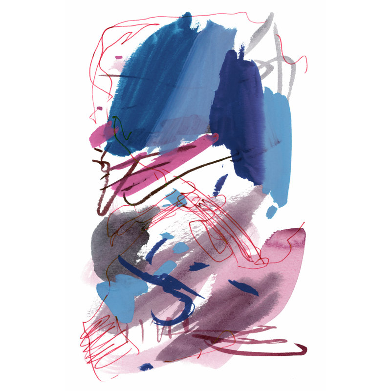 Wild as the Wind II by Melissa Wang - Painting, 76 cm H x 51 cm W, Black Floater Framed