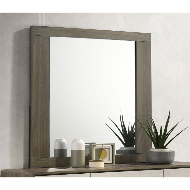 Miroir de commode Litchfield chêne gris