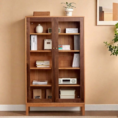 Bibliothèque simple et moderne avec portes en verre