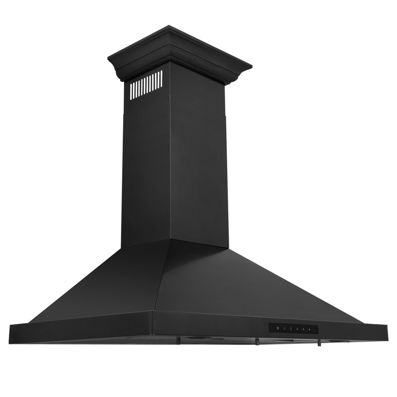 30" 400 CFM Convertible Wall Mount Range Hood, 36" W, Black Stainless Steel