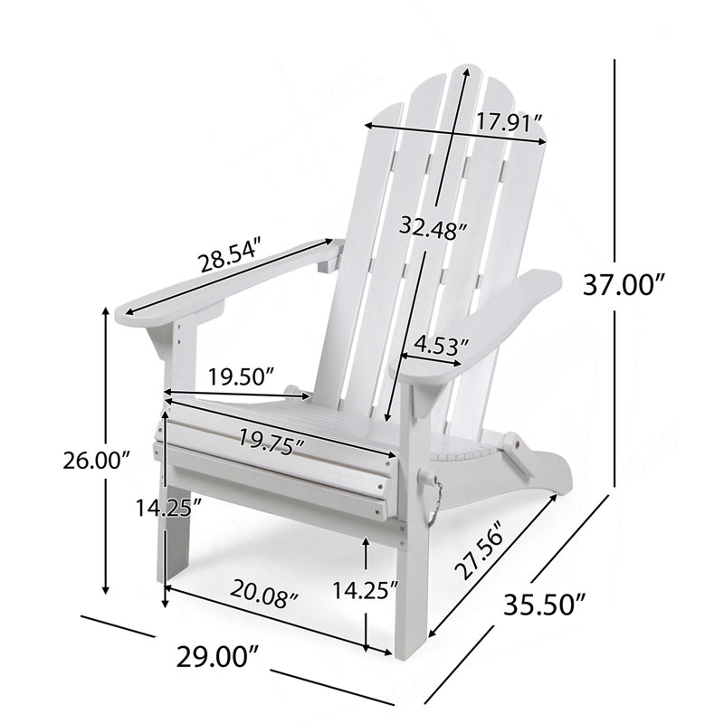 CHAISE ADIRONDack HOLLYWOOD PLIABLE, Blanc