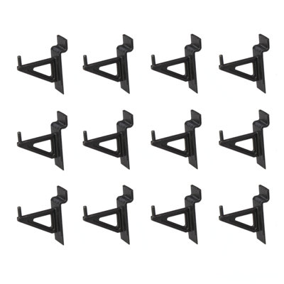2 in. x 1 in. Black Plastic Slat Wall Hooks