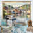 Toile avec cadre flottant or