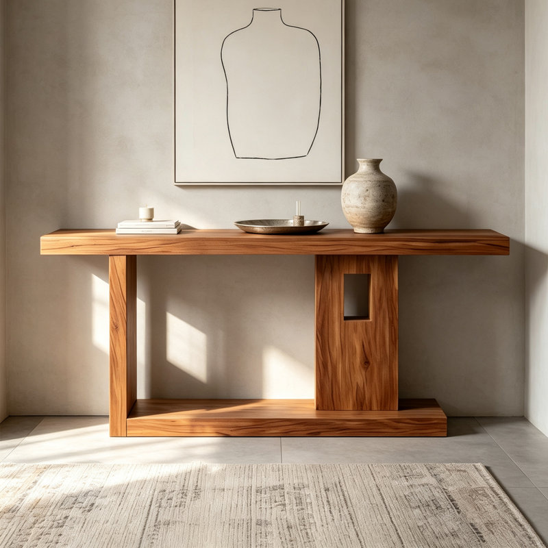 Solid Wood Console Table, 31.5" H x 70.87" W x 15.75" D