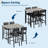 5-Piece Dining Table Set W/Footrest & Backrest, Bar Table Set with 4 Upholstered Chairs, Bar Table and Chairs Set with Corner Protector, for Pub, Dining Room-1566191970-1566191968