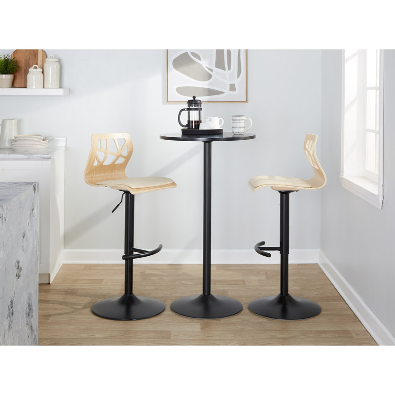 Tabouret de bar réglable avec pivot, Noir