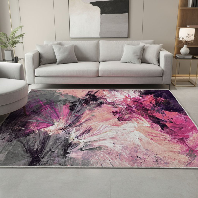 Premium Woven Carpet, 5.2 x 7.5 Feet, 100% Polyester, 8 mm Pile Height | Antibacterial & Non-Slip PVC Underside | Machine Washable, 3D Digital Printing | Ideal for Living Room, Bedroom, & Office Decor | Durable & Easy to Maintain