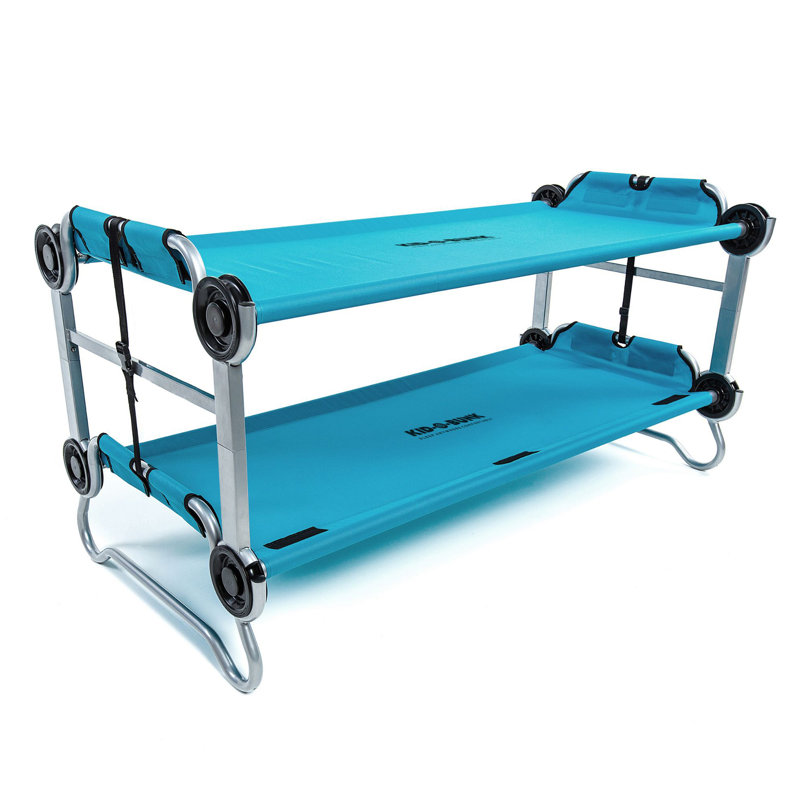Système de lit d'enfant portatif Kid-O-Bunk par Disc-O-Bed, Bleu sarcelle / argent