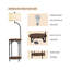 Lampe sur pied avec table de bout Winston Porter - Tablettes latérales rustiques modernes avec port de charge USB, ampoule DEL et abat-jour cylindrique - Lampes sur pied