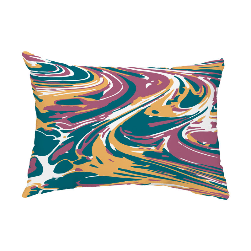  Housse et insert de coussin rectangulaire d'extérieur Marble Blend, Mauve