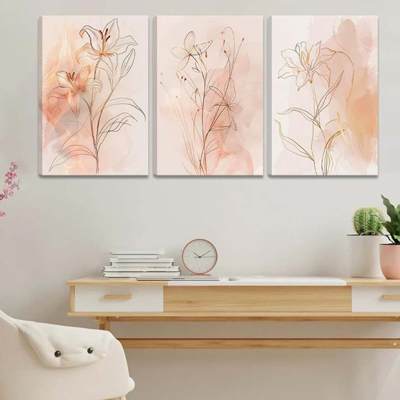 3 Piece Wrapped Canvas Print, 60 cm H x 40 cm W