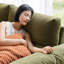 Coussin de canapé modulaire en coton et lin vert Fourseat-78495568-78495572