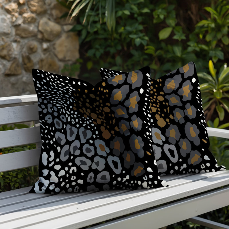 Oreiller réversible intérieur / extérieur Ashly, 16x16, Black