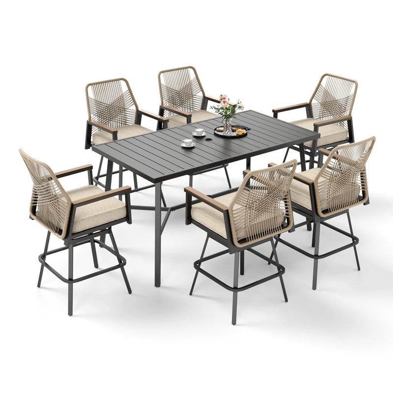 6 - Person Rectangular Outdoor Dining Set With Cushions