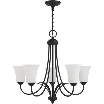 Lustre classique à 5 lumières avec abat-jour