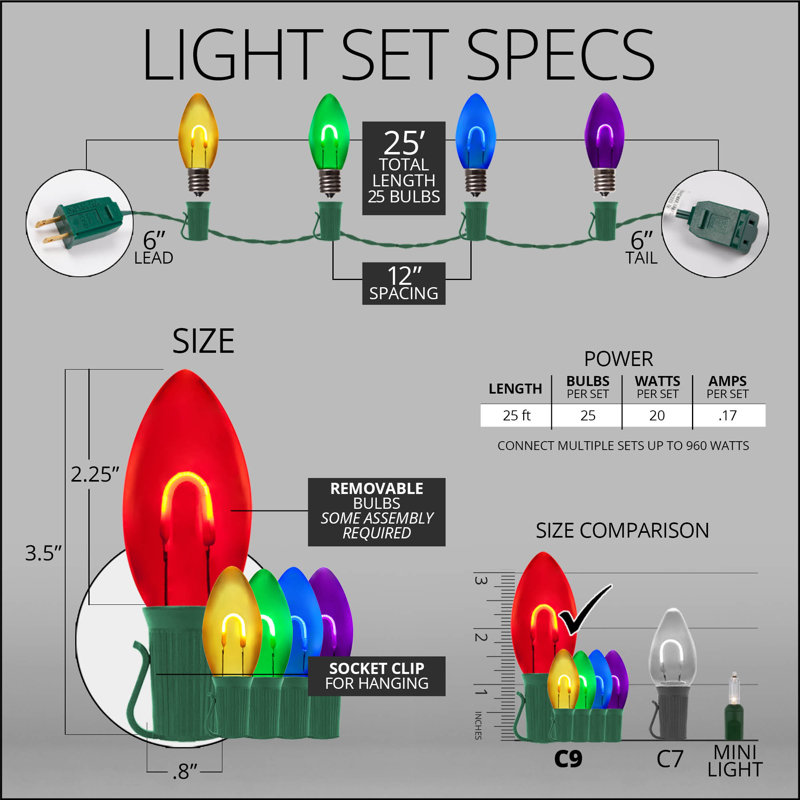 String Lights, 25' L, 25