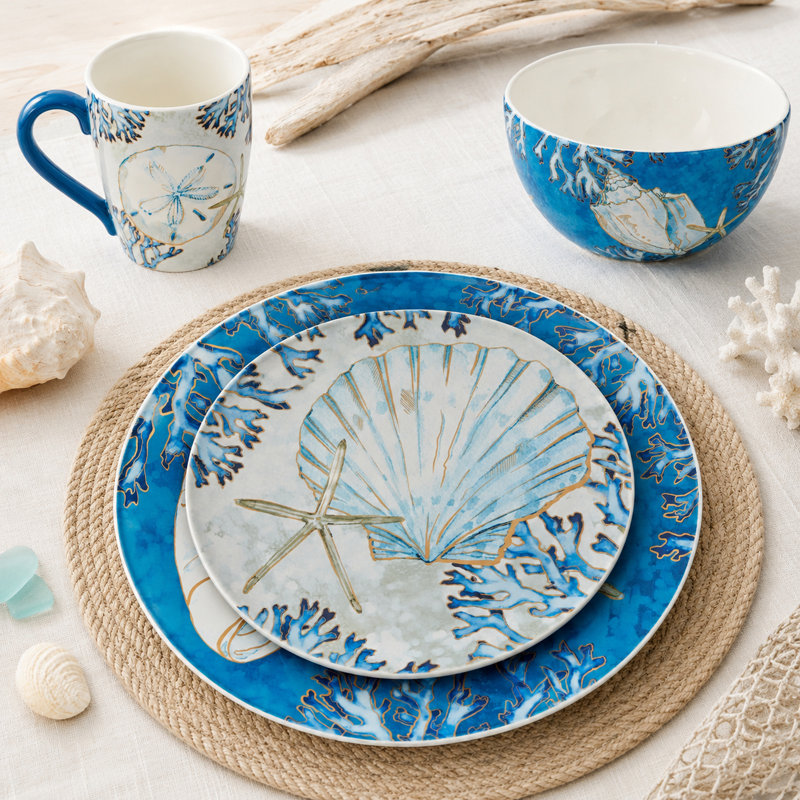 Certified International Playa Shells 16Pc Dinnerware Set