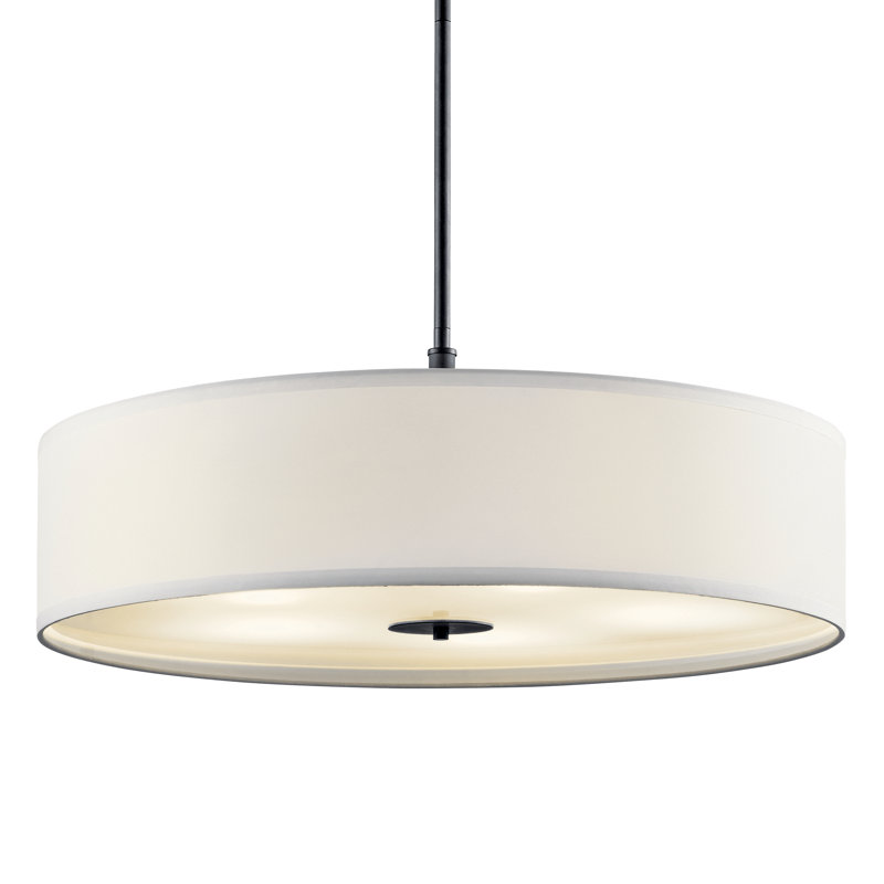 Luminaire suspendu cylindrique unique à 5 lumières Brynner, Noir