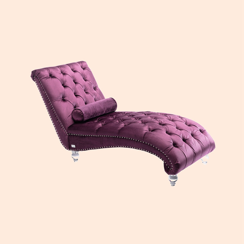 Geniece Outdoor Chaise Lounge, Purple Velvet