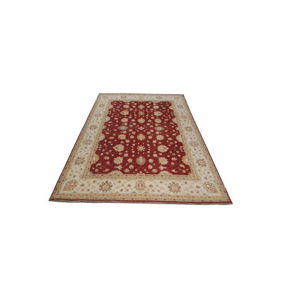 Daugherty Hand Knotted 8x10 Red Rug