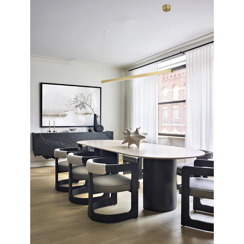 Modern 1-Light LED Linear Chandelier , Brass
