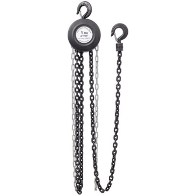 1 Ton 2200 lbs 10ft Manual Steel Chain Hoist, 2 Heavy Duty Hooks, Black, 10×6×5 in
