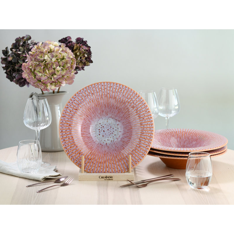 Allegra Magic, Gourmet Plate 4 Pcs, Antique pink and pink