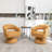 Kiersten Faux Leather Swivel Barrel Chair-94889857-120842946