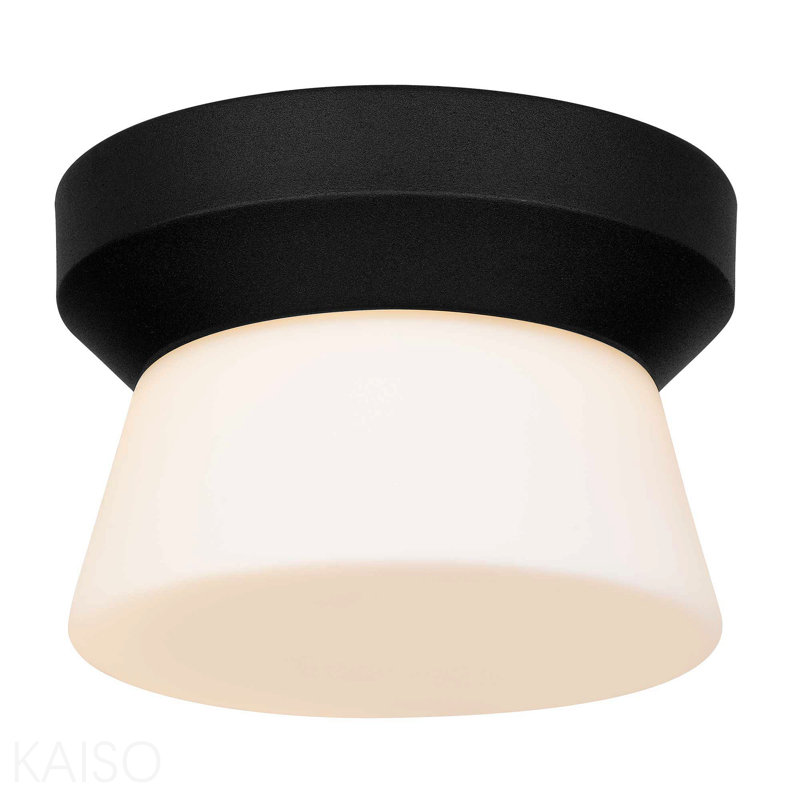7 Inch Black Integrated Led Flush Mount, 4.5" H x 7" W x 7" D