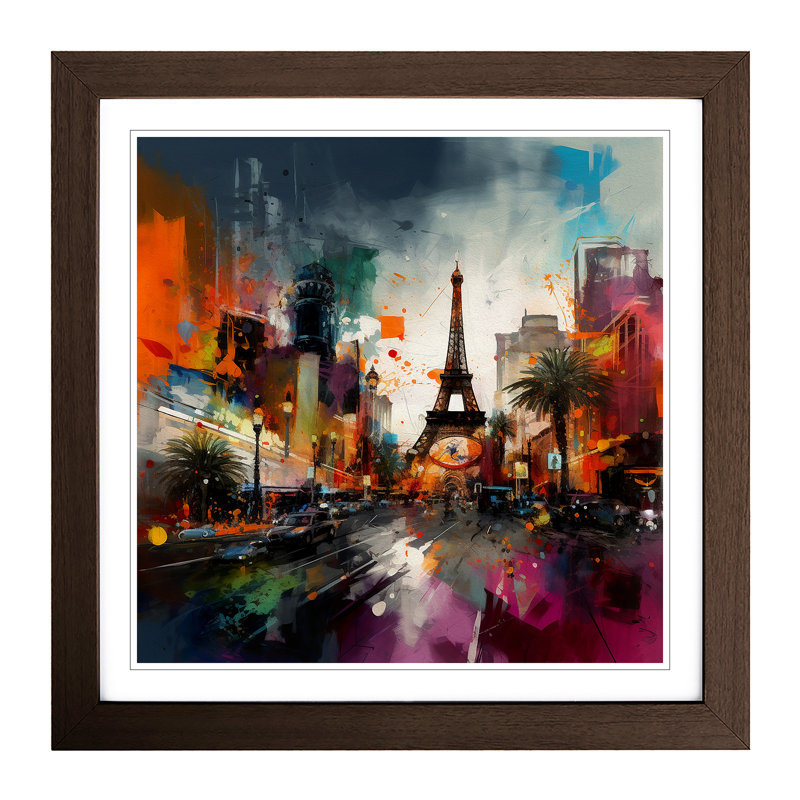 Las Vegas Gestural - Framed Print, Walnut