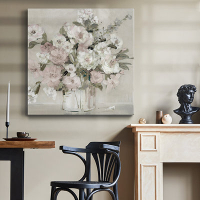 Fleurs tendres et douces - Toile tendue avec châssis de qualité supérieure - prête à être accrochée